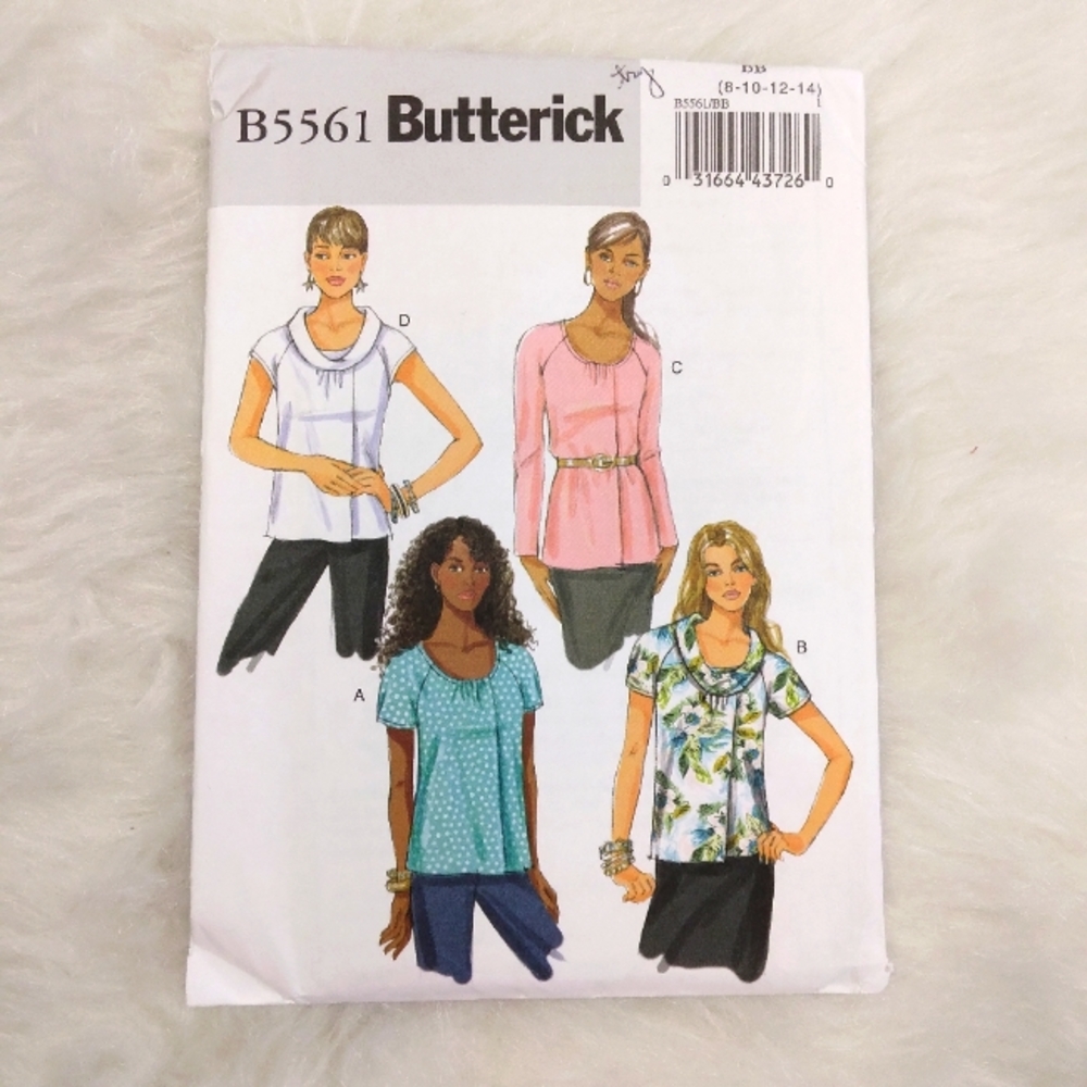 Butterick B5561 Misses EASY tops with variations Size 8-10-12-14